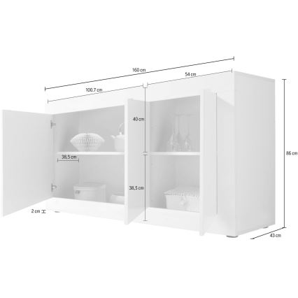 Komód NERILA fehér/barna