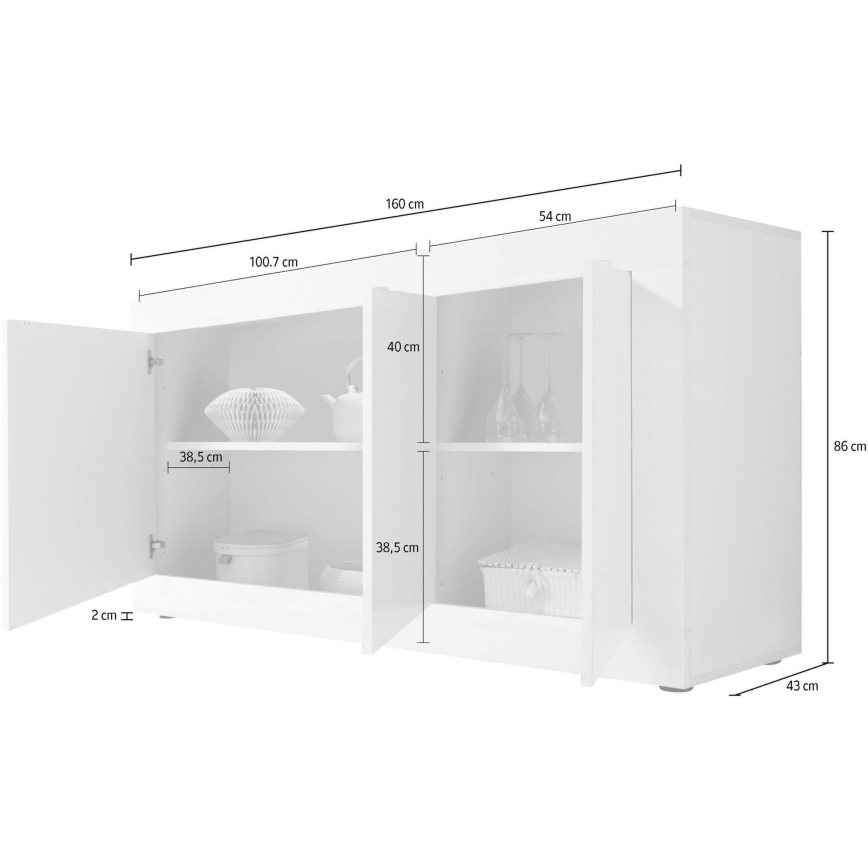 Komód NERILA fehér/barna