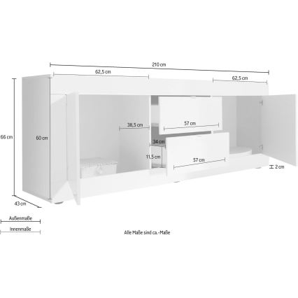 Komód NERILA fehér/barna