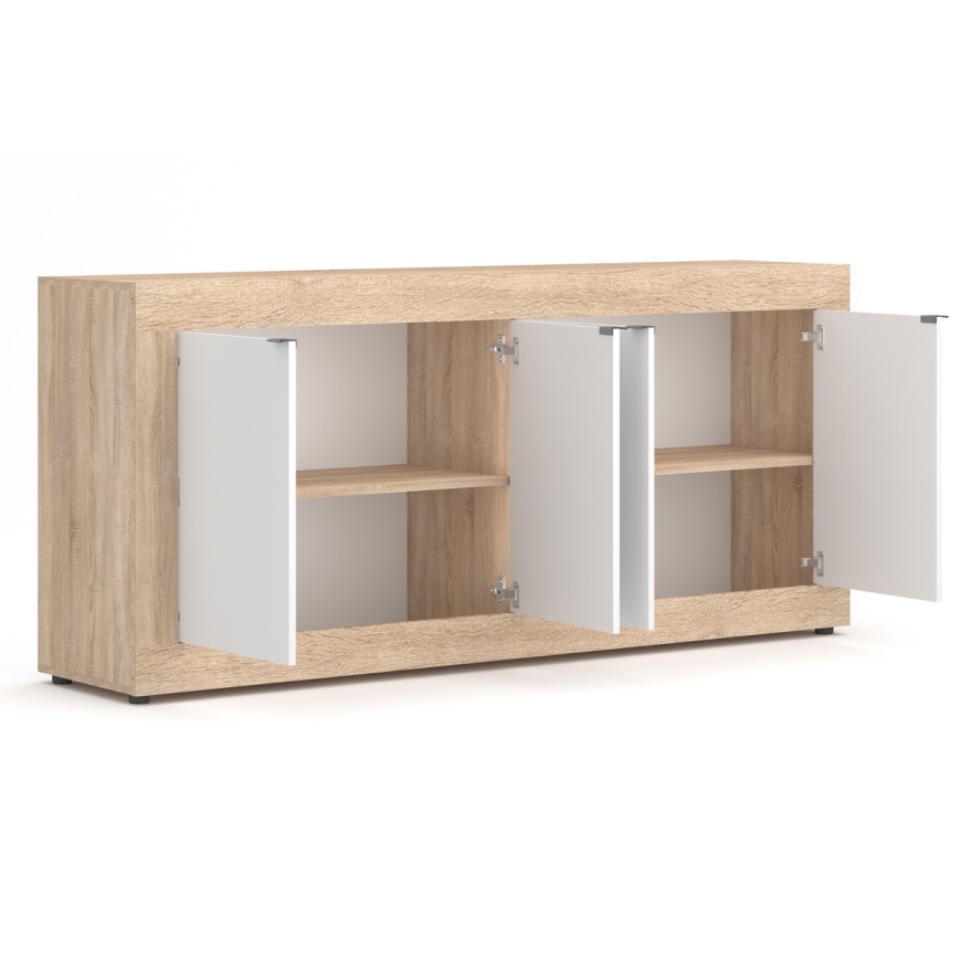 Komód RUNEA sonoma tölgy/fehér