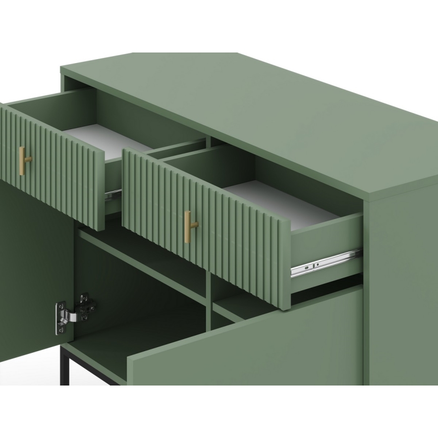 Komód SUE zöld/fekete