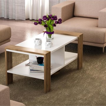 Konferencia asztal ERICA 42x90 cm fehér/barna