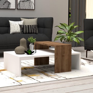 Konferencia asztal GLOW 32x80 cm fehér/barna