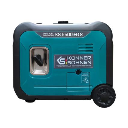 Könner & Söhnen 13046 - Gáz- és benzinüzemű inverteres áramfejlesztő KS 5500iEG S 5500W