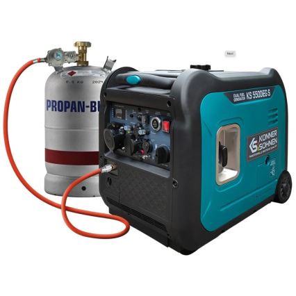 Könner & Söhnen 13046 - Gáz- és benzinüzemű inverteres áramfejlesztő KS 5500iEG S 5500W