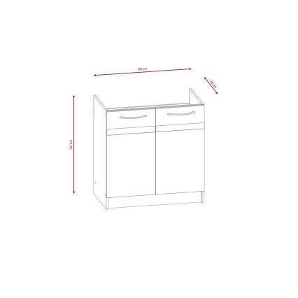 Konyhablokk VALERIA 180 cm barna/sonoma tölgy
