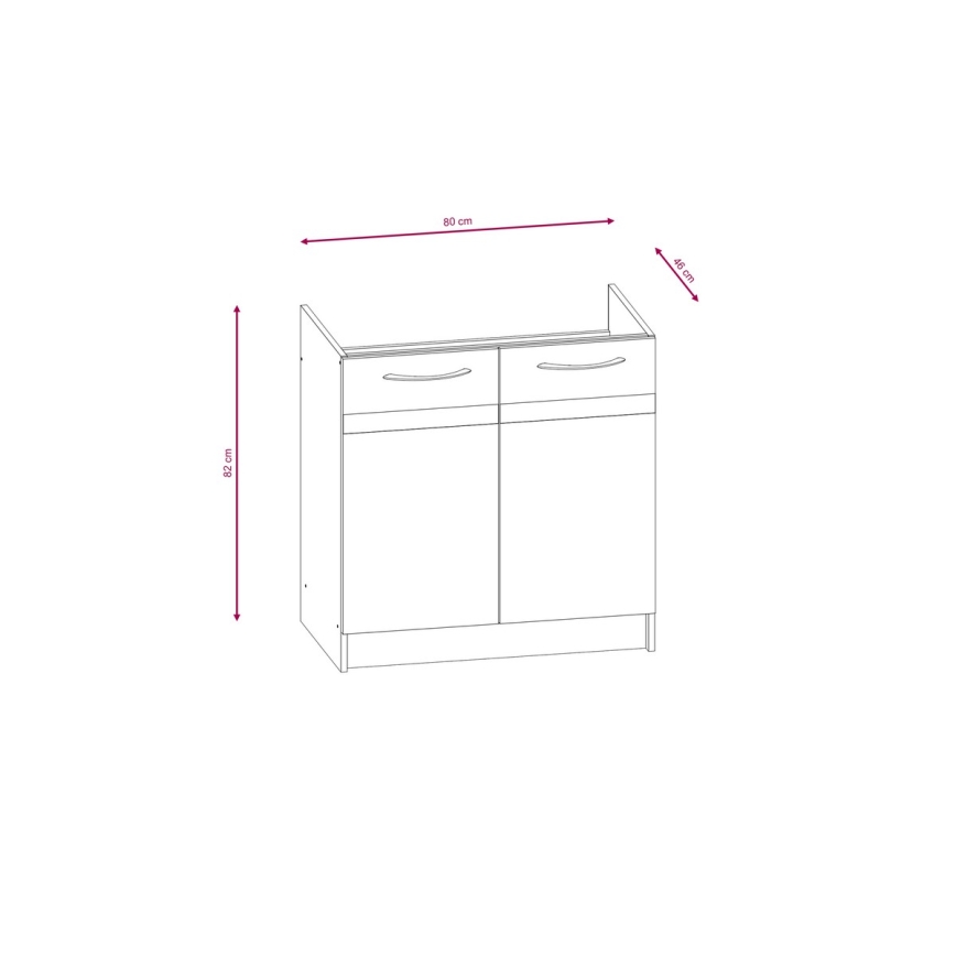 Konyhablokk VALERIA 180 cm barna/sonoma tölgy