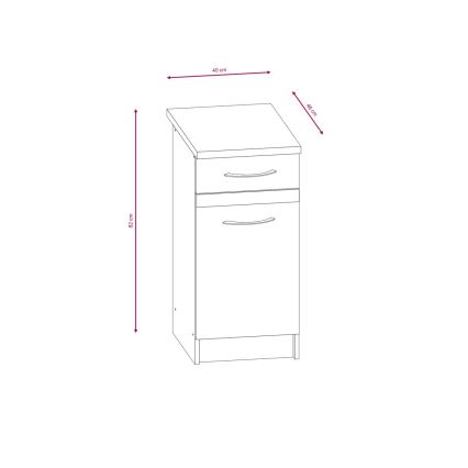 Konyhablokk VALERIA 180 cm barna/sonoma tölgy