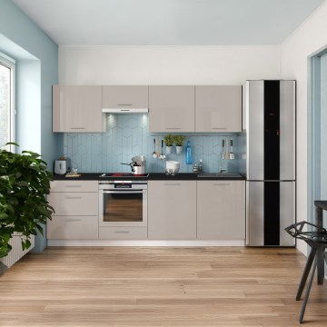 Konyhabútor CELESTE 240 cm fényes taupe