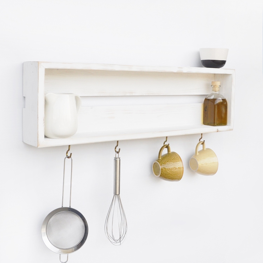 Konyhai fali polc 21x70 cm fenyő fehér