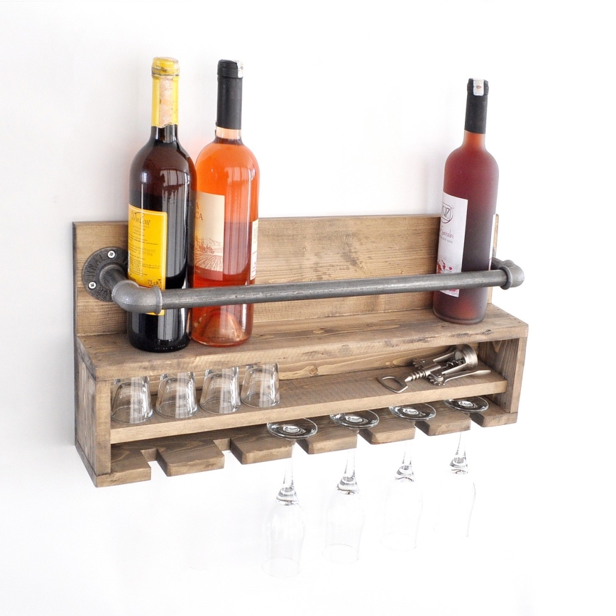 Konyhai fali polc BORU 28x60 cm luc/fenyő