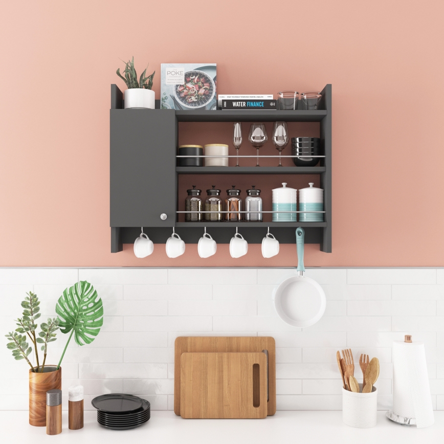 Konyhai falipolc KNERR 65x85 cm antracit