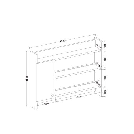 Konyhai falipolc KNERR 65x85 cm antracit