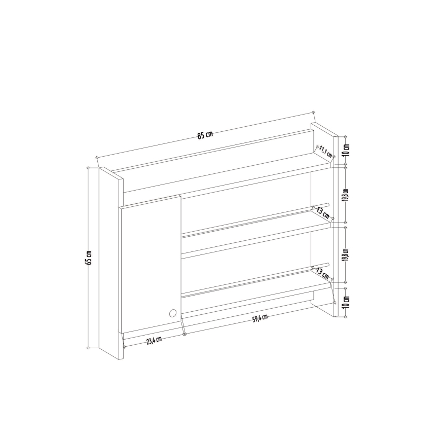 Konyhai falipolc KNERR 65x85 cm antracit