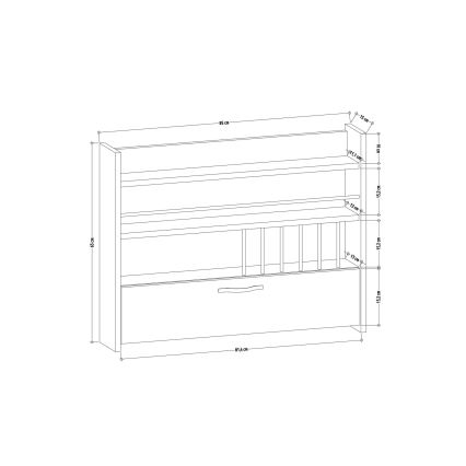 Konyhai falipolc KNOTT 65x85 cm fehér