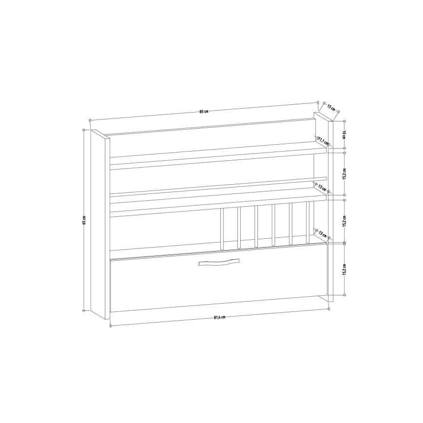 Konyhai falipolc KNOTT 65x85 cm fehér