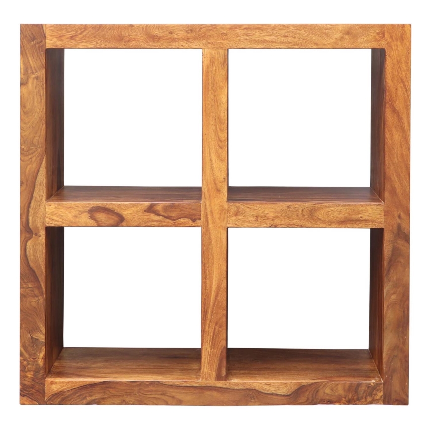Könyvespolc GANI 90x90 cm tömör fa/rózsafa