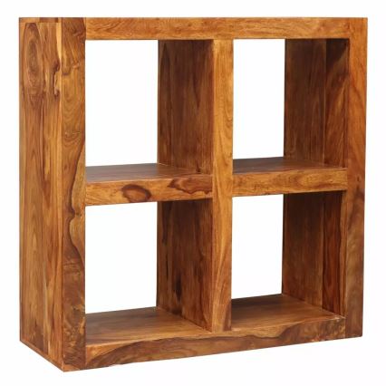 Könyvespolc GANI 90x90 cm tömör fa/rózsafa