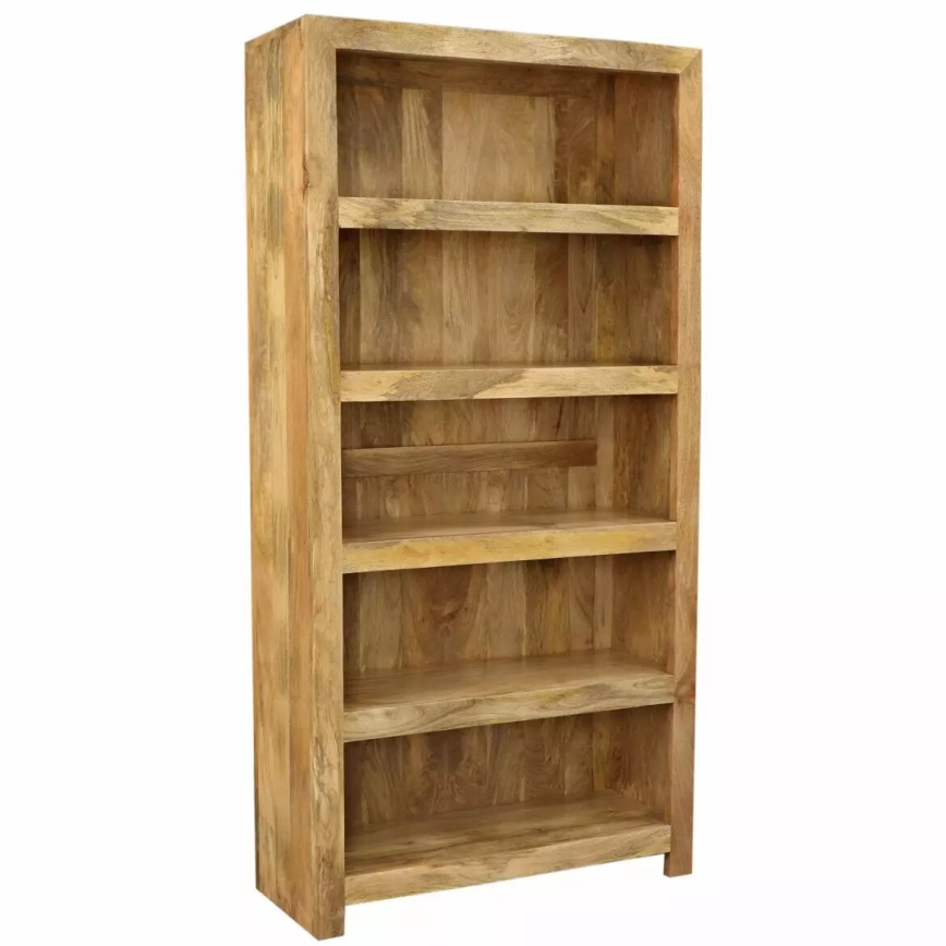 Könyvespolc HINA 180x90 cm tömör fa/mangó fa