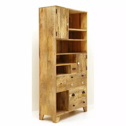 Könyvespolc MANU 180x90 cm tömör fa/mangó fa