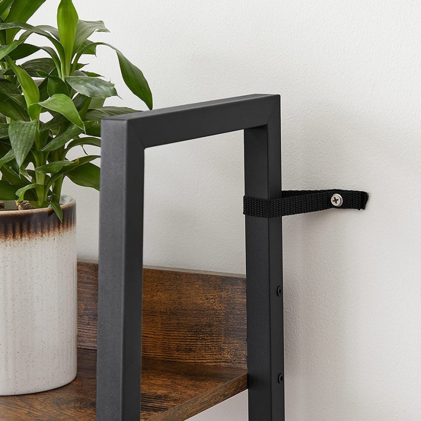 Könyvespolc NAVARO barna/fekete