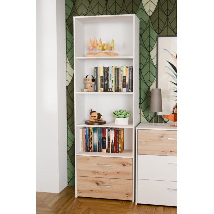 Könyvszekrény URO artisan tölgy/fehér