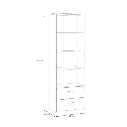 Könyvszekrény URO artisan tölgy/fehér