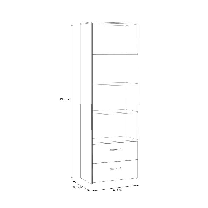 Könyvszekrény URO artisan tölgy/fehér