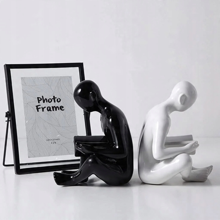 Könyvtámasz 17,5x13x14 cm fekete/fehér