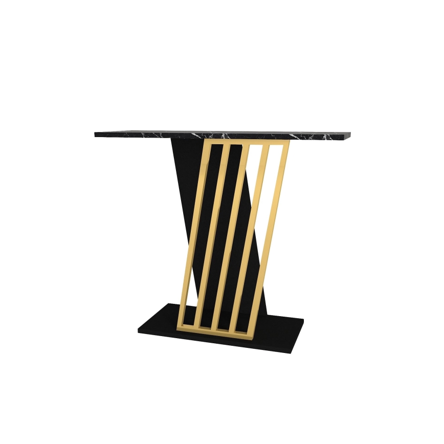 Konzolos asztal GRAVITY 76,8x90 cm fekete/arany