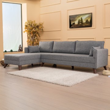 KORFU L-alakú sarokülőgarnitúra, szürke, balos