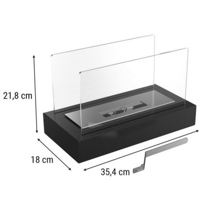 Kratki - BIO kandalló 21,8x35,4 cm 1kW fekete