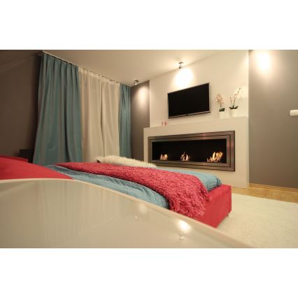 Kratki - Beépíthető BIO kandalló 65x180 cm 3x2,5kW fényes króm