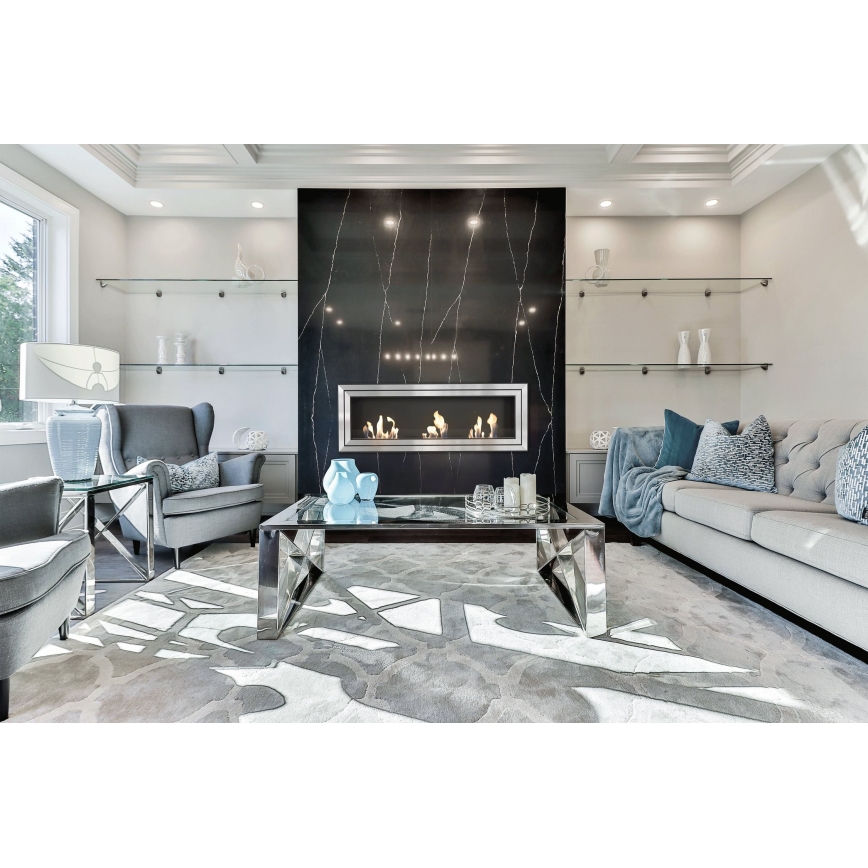 Kratki - Beépíthető BIO kandalló 65x180 cm 3x2,5kW fényes króm