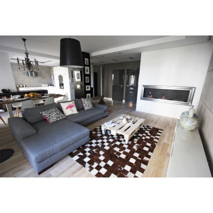 Kratki - Beépíthető BIO kandalló 65x180 cm 3x2,5kW fényes króm