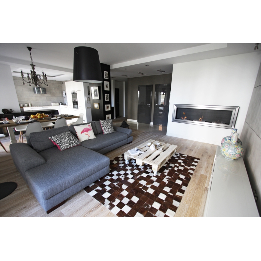 Kratki - Beépíthető BIO kandalló 65x180 cm 3x2,5kW fényes króm