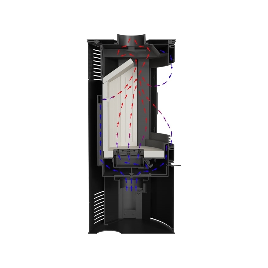 Kratki - Acél kandalló kályha 10kW 150mm