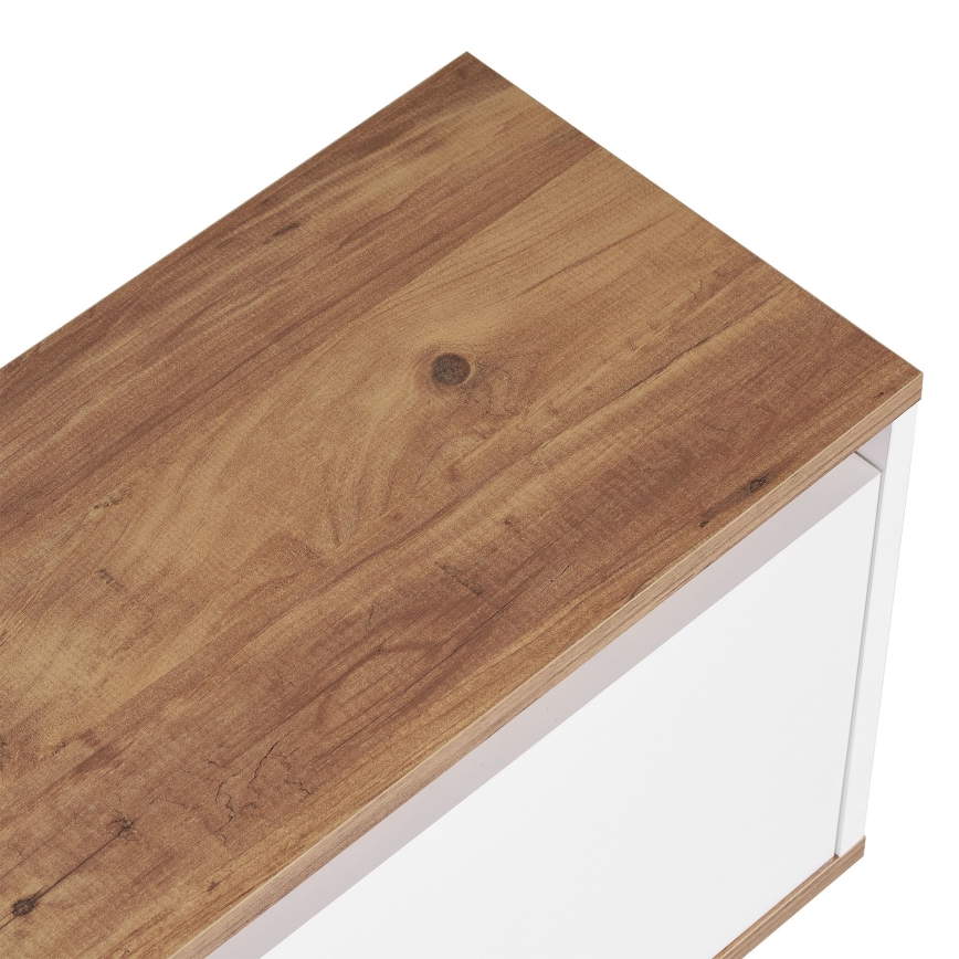 KREDE TV-szekrény 160x30 cm fehér/fenyő