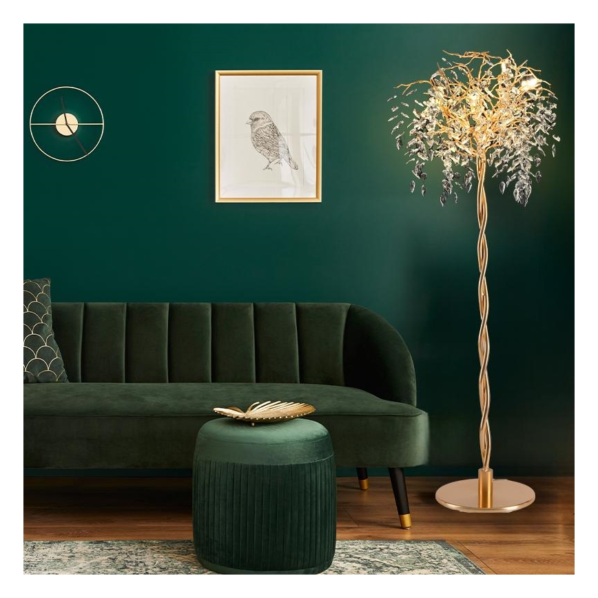 Kristály állólámpa 5xG9/40W/230V arany