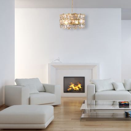 Kristály csillár láncon AUSTIN 6xE14/40W/230V