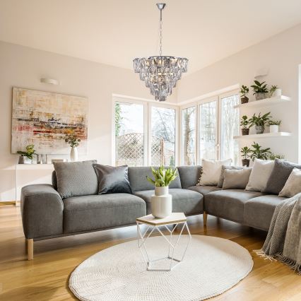 Kristály csillár láncon CHELSEA 6xE14/40W/230V