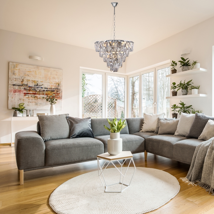 Kristály csillár láncon CHELSEA 6xE14/40W/230V