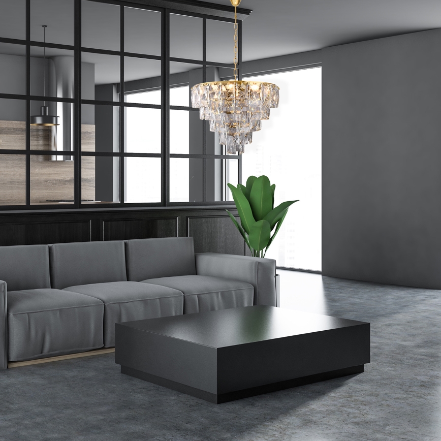 Kristály csillár láncon CHELSEA 6xE14/40W/230V