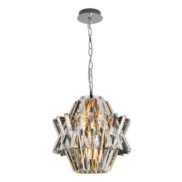 Kristály csillár láncon CROWN 4xE14/40W/230V fényezett króm