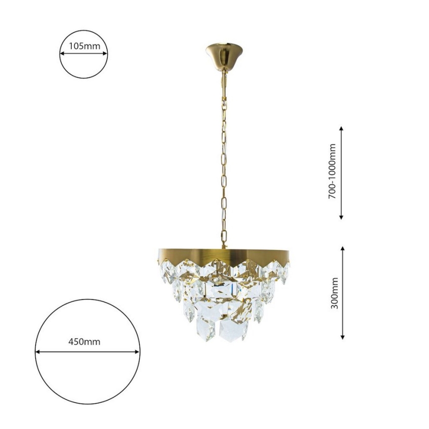 Kristály csillár láncon GRACE 6xE14/40W/230V