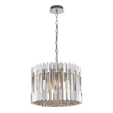 Kristály csillár láncon RITZ 7xE14/40W/230V fényezett króm