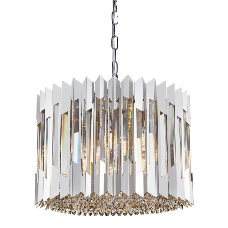 Kristály csillár láncon RITZ 7xE14/40W/230V fényezett króm