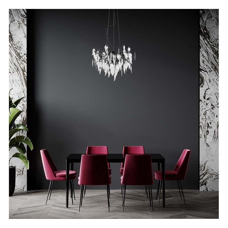 Kristály csillár zsinóron 10xG9/40W/230V fekete