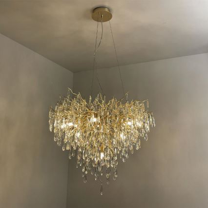 Kristály csillár zsinóron 12xG9/40W/230V arany