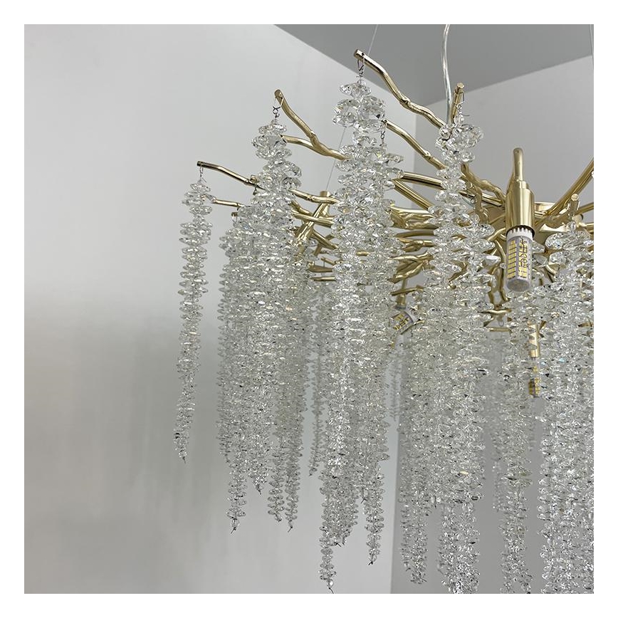 Kristály csillár zsinóron 13xG9/40W/230V arany